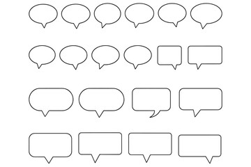 Obraz premium set of speech bubbles, Speech Bubble Icon Set, 20 Minimalist Line Art Designs