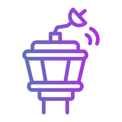 Airport control tower Line Gradient Icon