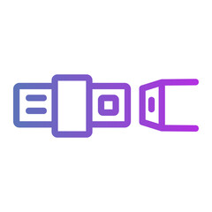 Seatbelt buckle Line Gradient Icon