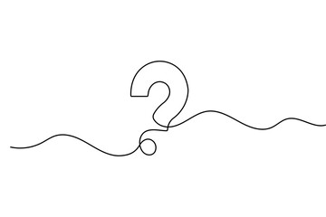 Question mark simple one line drawing minimal outline isolated symbol vector illustration
