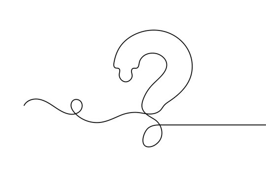 Question mark simple one line drawing minimal outline isolated symbol vector illustration
