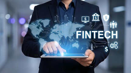 Global Financial Technology Innovation and Digital Banking on Tablet