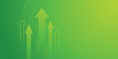 Collection of arrows pointing up trend on  green background showing the business, finance, © HOSEN
