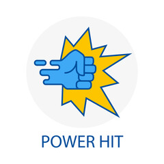 Strike Power Hit Fist Impact Punch Outline Vector