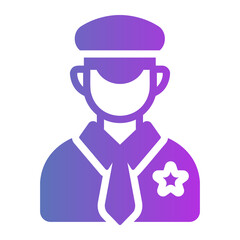 Pilot uniform Line Gradient Icon