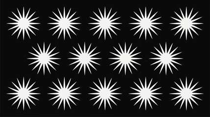 Elegant starburst pattern on black offers a modern dynamic vibe for backgrounds, textiles, or vibrant graphic designs and holiday themes