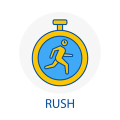 Hurry Rush Stopwatch Urgent Time Deadline Outline Vector