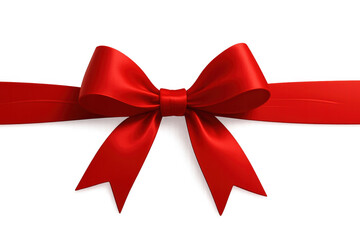 Fototapeta premium Red vibrant satin gift bow with elegant ribbon on transparent background, symbolizing celebration, luxury, and special occasions