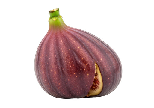 Isolated Fig with Ripe Section, Exotic Fresh Fruit, Edible, Delicious, Healthy, Nutrient-Rich