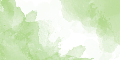 Abstract pattern with Pastel green watercolor clouds on white background, used as a background in the wedding illustration banner, wallpaper and other tasks.