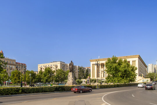 Fuzuli park in the center of Baku, Azerbaijan.