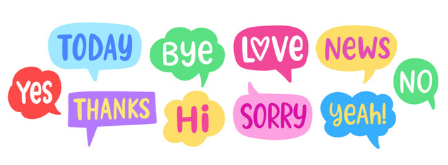 Chat Bubbles Social Media Message Speech Clouds