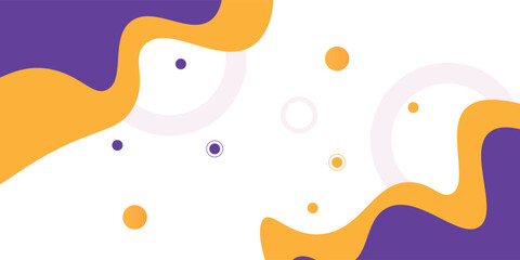 abstract banner background with fluid shapes in purple and orange color. vector illustration