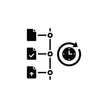 Document Version History Icon. Revision Timeline Symbol. Version Control History.