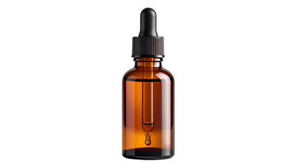 Amber Glass Dropper Bottle PNG for Essential Oils and Serums, Realistic Product Photography