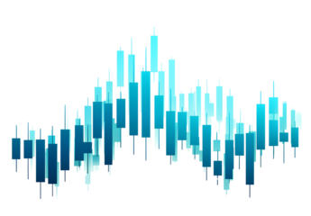 Stock market chart on transparent backdrop illustrating business finance trends for investment analysis and economic performance forecasting