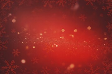 Abstract red christmas background with snowflakes and bokeh for holiday season