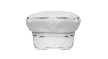 Isolated nautical white sailor hat, maritime fashion accessory for women, stylish headwear