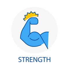 Strong Muscle Strength Power Fitness Arm Outline Vector