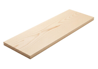 Isolated pale plank, a clean, smooth wooden board that is perfect for DIY or woodworking projects