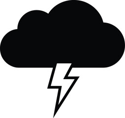 Thunderstorm Cloud with Lightning Bolt Vector IconThunderstorm Cloud with Lightning Bolt Vector Icon