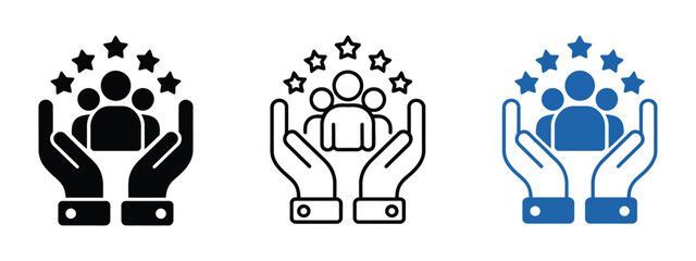 Customer retention icon, customer loyalty icon, vector icons for app, website, and ui design, featuring client loyalty, repeat purchase, satisfaction indicators, and business growth concepts