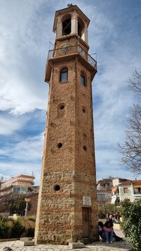 grevena city of mushrooms in the center tower clock