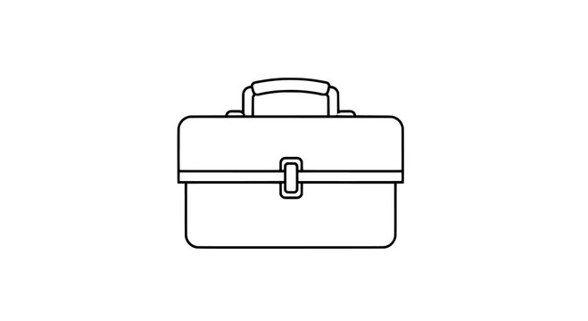 black briefcase isolated on white background