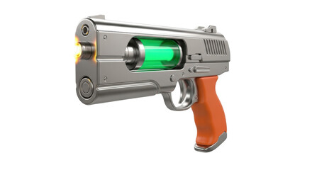 Isolated futuristic weapon 3D rendering for film animation and design concept idea