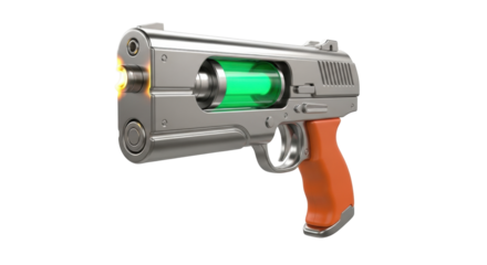 Isolated futuristic weapon 3D rendering for film animation and design concept idea