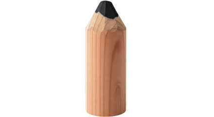 Isolated thick wooden pencil with black graphite lead, close-up studio object, art supply