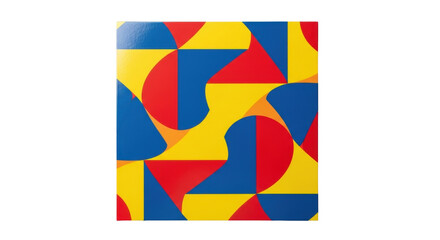Isolated abstract design with primary color scheme and curved shapes, colorful background art