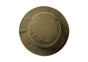 Isolated khaki green sun hat for outdoor activities in summer or other sunny conditions