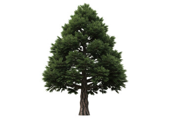 Isolated Evergreen Tree for Architectural Visualization - Green Foliage, Bark Trunk, Forest Plant