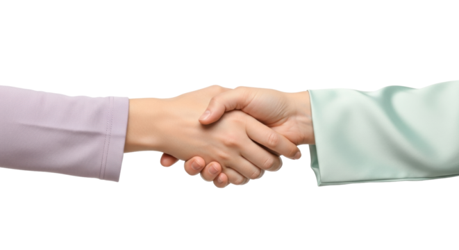 Isolated handshake between two people showing business agreement or successful partnership - Powered by Adobe