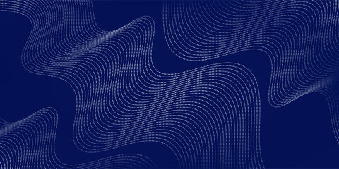 Blue background abstract with line waves and gradient variation. Suitable for user interface stroke websites  digital old noise light dot
