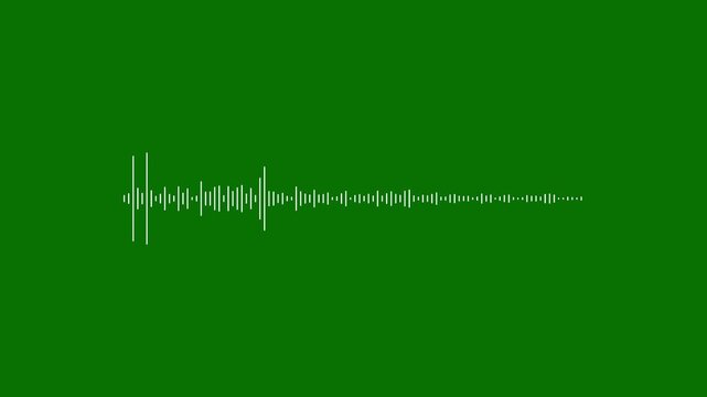 4K digital sound wave spectrum on green background with smooth audio bars, rhythmic waveform pulses, and modern frequency motion ideal for music editing, video effects, and creative media production.
