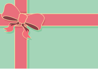 Minimalist Gift Box Ribbon Background in Red and Green for Christmas and Celebrations