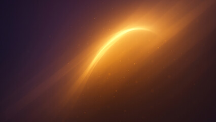 Golden Light Arc on Dark Abstract Background