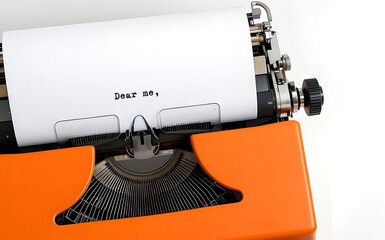 Typewriter with text DEAR ME, concept of self compassion - writing compassionate note to self to beat negative inner voice
