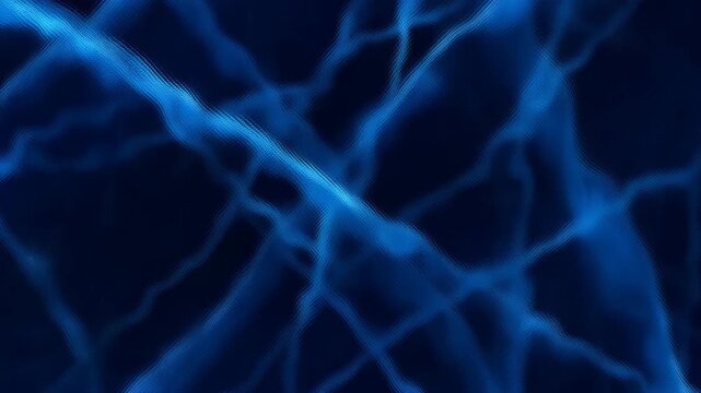 An abstract blue background with dynamic wave patterns and intersecting lines creating a modern digital look.