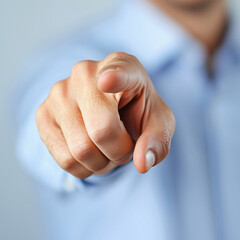 Obraz premium Pointing gesture office environment human interaction close-up view communicative concept for engagement