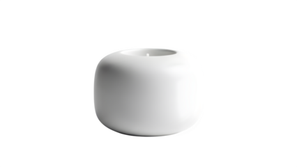 White Ceramic Candle Holder, isolated on transparent background