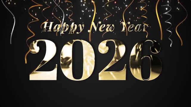Happy New Year 2026 | New Year Wishes | Celebration Video | Black & Gold Theme