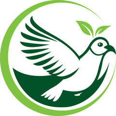 Fototapeta premium Dove Bird Peace Freedom Logo Design Nature Symbol Vector Template Icon