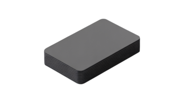 Gray rectangular block with rounded edges isolated on transparent background - Powered by Adobe