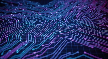 Circuit Board Network Data Flow Blue Purple 4k ultra full hd background 2025 2026 download