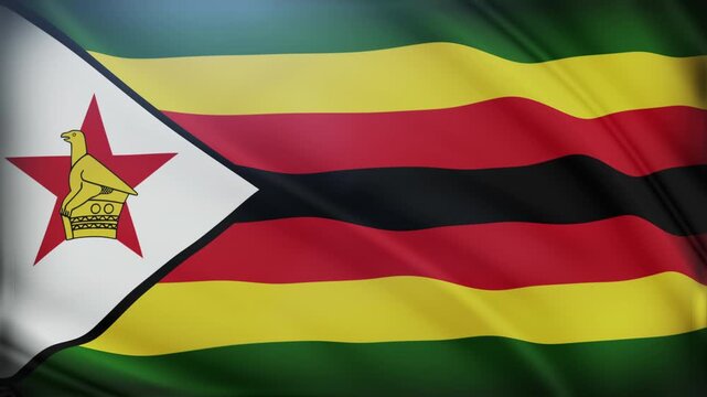 Zimbabwe Flag Waving National Symbol of African Country