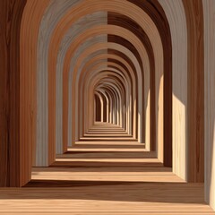 Fototapeta premium Intriguing Cutout Arches and Nested Doors Illusion in Hallway, Seamless Vector Design