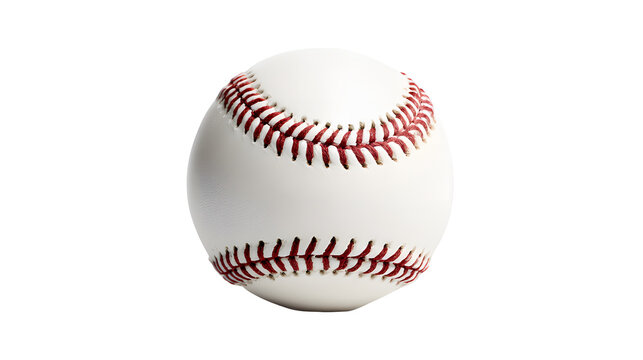 A pristine white baseball with visible red stitching against a black background